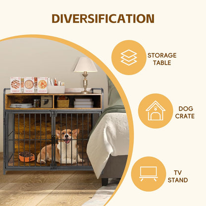 Faye Rustic Large Dog Crates Furniture