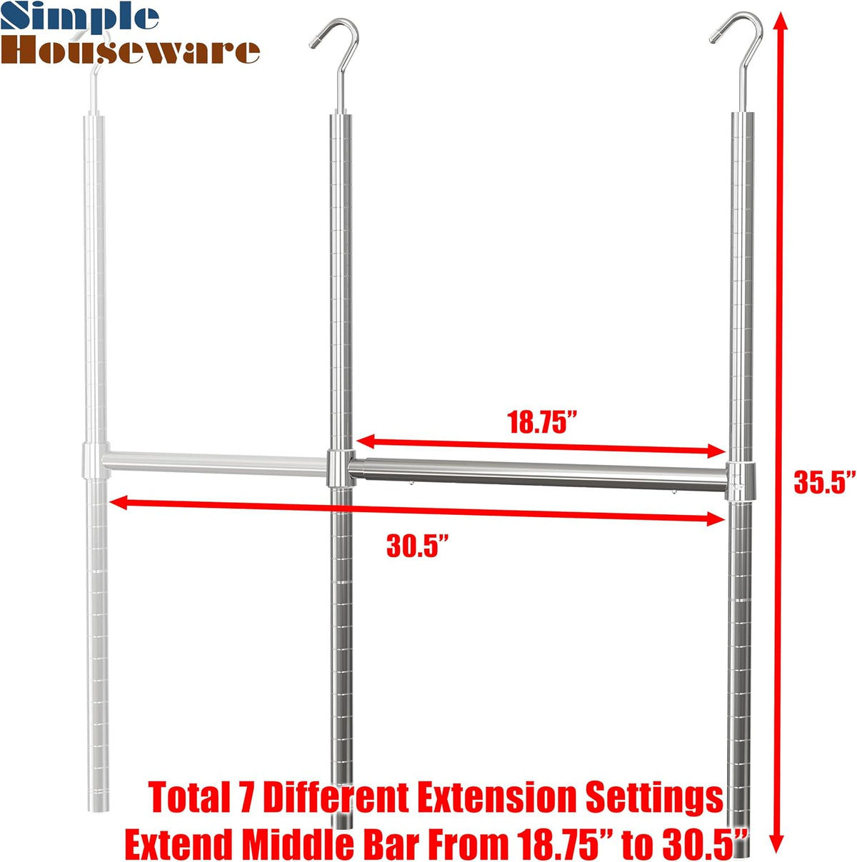 June Adjustable Hanging Closet Rod