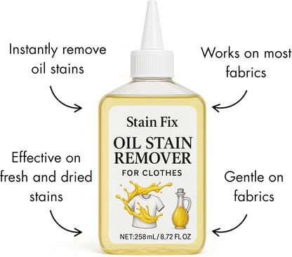 Instant Oil & Grease Stain Remover For Clothes (8.72oz)