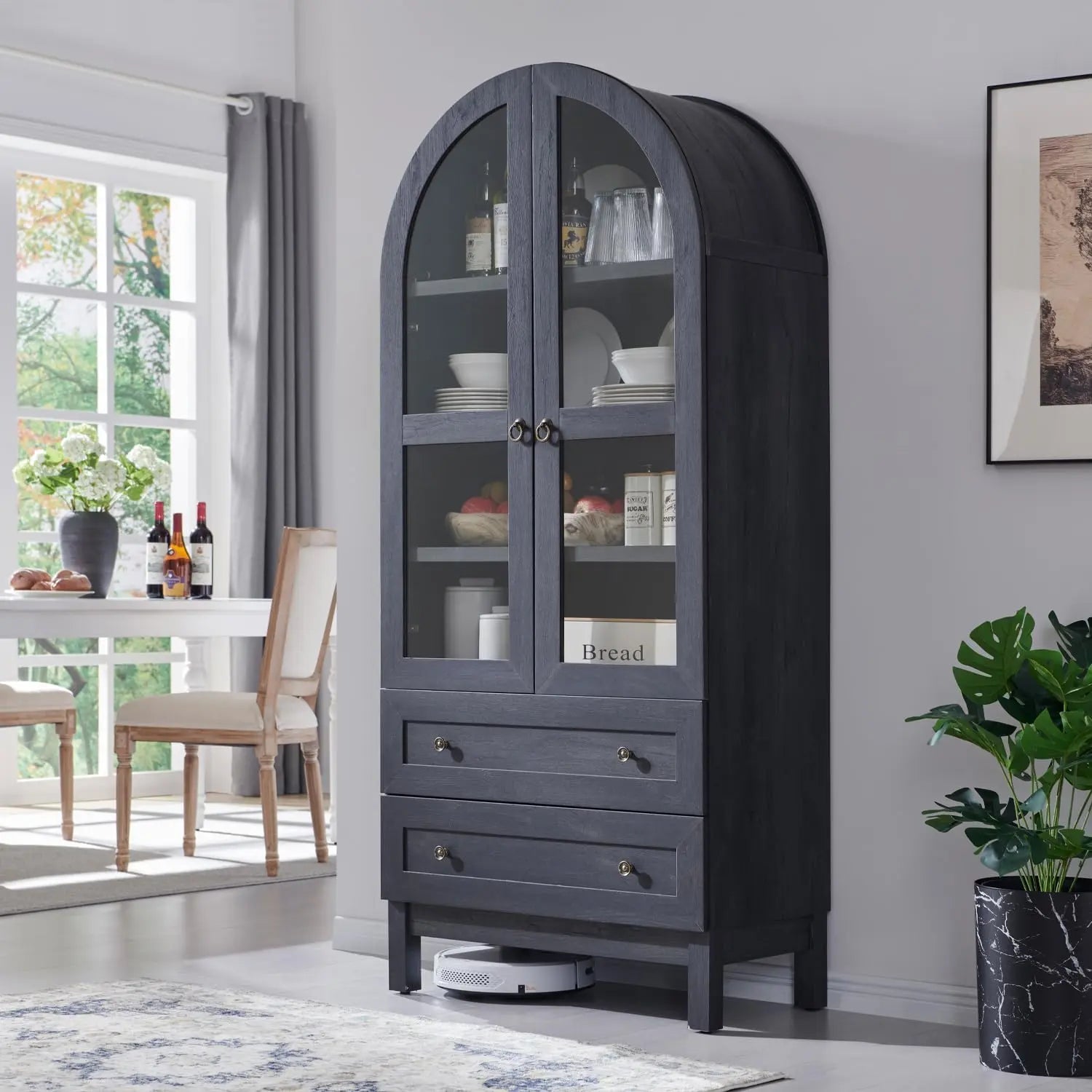 Arch Cabinet METALYEYE 73''H Metal Arched Storage Cabinet, Arch Display ...