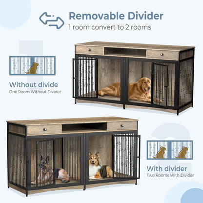 Larson Double Dog Crate Furniture For 2 Dogs