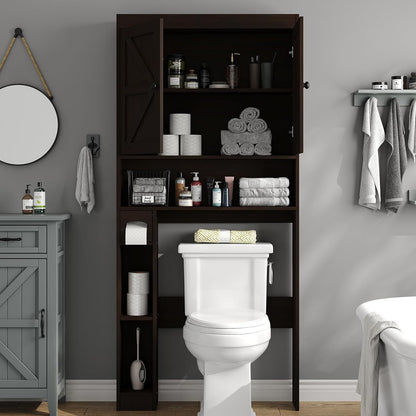 Hadley Farmhouse Over the Toilet Cabinet with Barn Doors