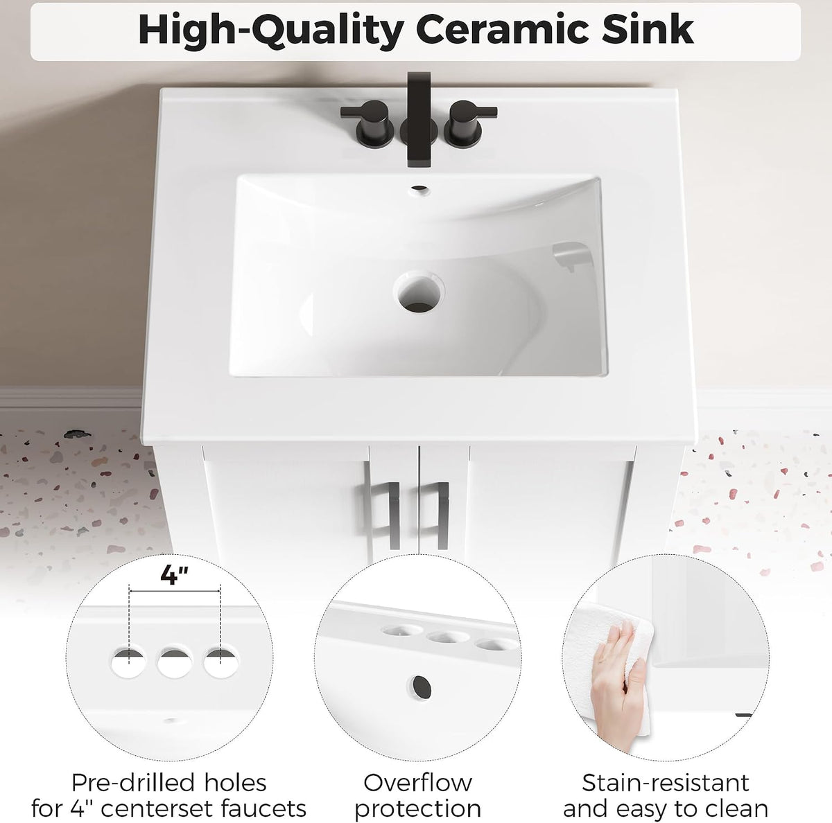 Talia 24" Bathroom Vanity with Ceramic Sink