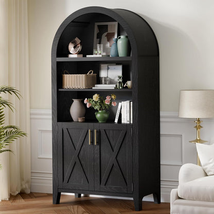 Mia Black Arched Storage Display Cabinet