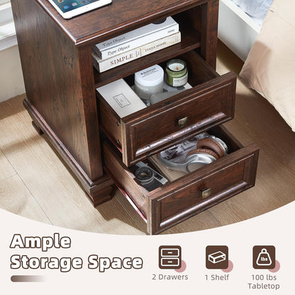 Farmhouse Dresser and Nightstand Sets of 3 Piece with 6 Drawer Dresser - Canva Home
