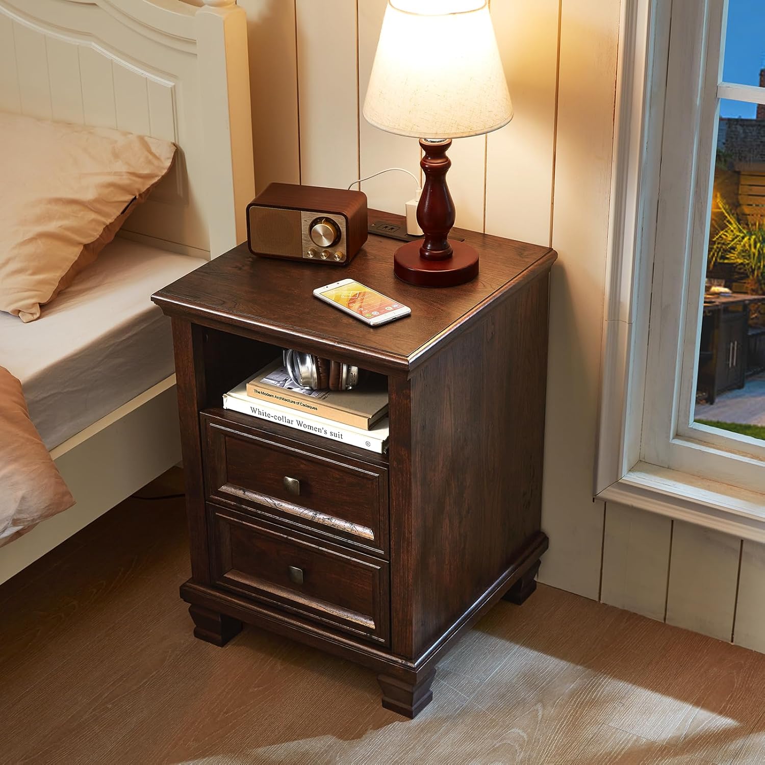 Farmhouse Dresser and Nightstand Sets of 3 Piece with 6 Drawer Dresser - Canva Home