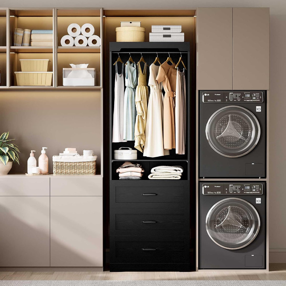 Isla Freestanding Closet System with 3 Drawers