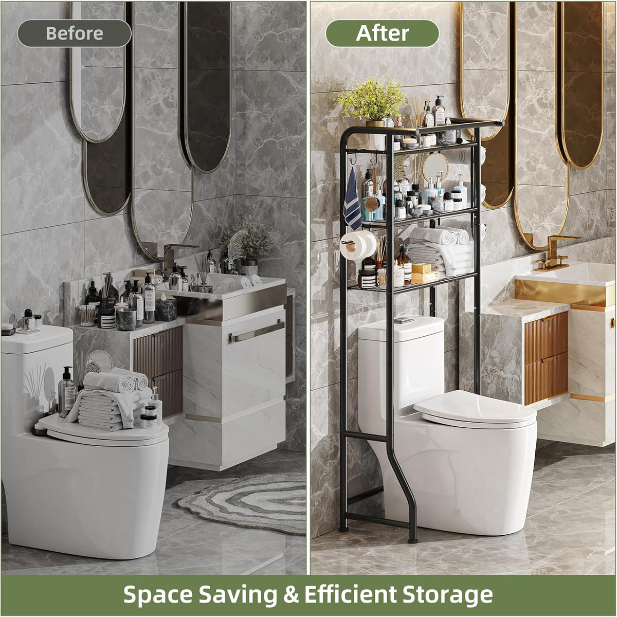 Poppy Over-Toilet Storage Cabinet 3-Tier