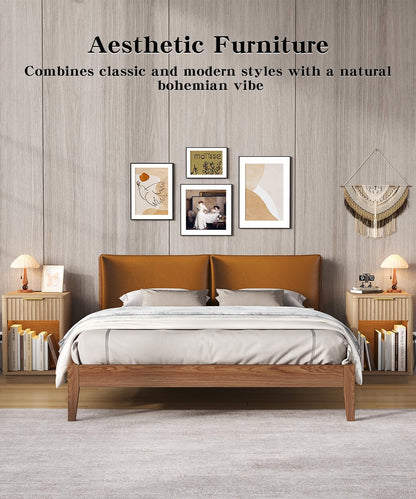 Sloane Fluted Nightstand Set of 2 with Charging Station