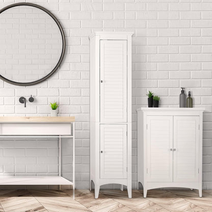 Glenna Freestanding Linen Cabinet with 2 Doors
