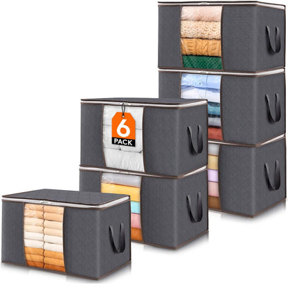Margo 6-Pack Clothes Storage Bins with Lids 60L