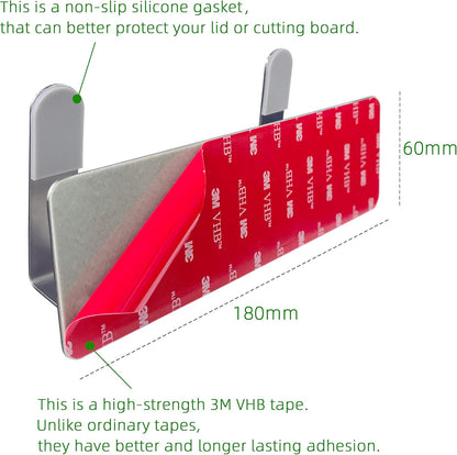 Hope Wall-Mount Pot Lid and Cutting Board Rack - in use