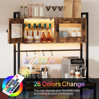 Remy 5-Tier Bakers Rack with Cabinet & Power Outlet