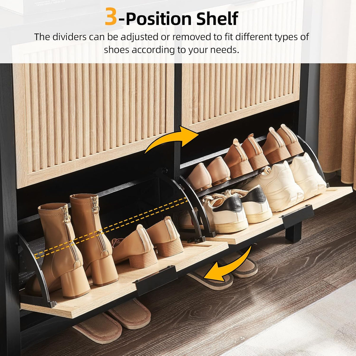 Vivienne Narrow 4 Flip Drawer Shoe Cabinet