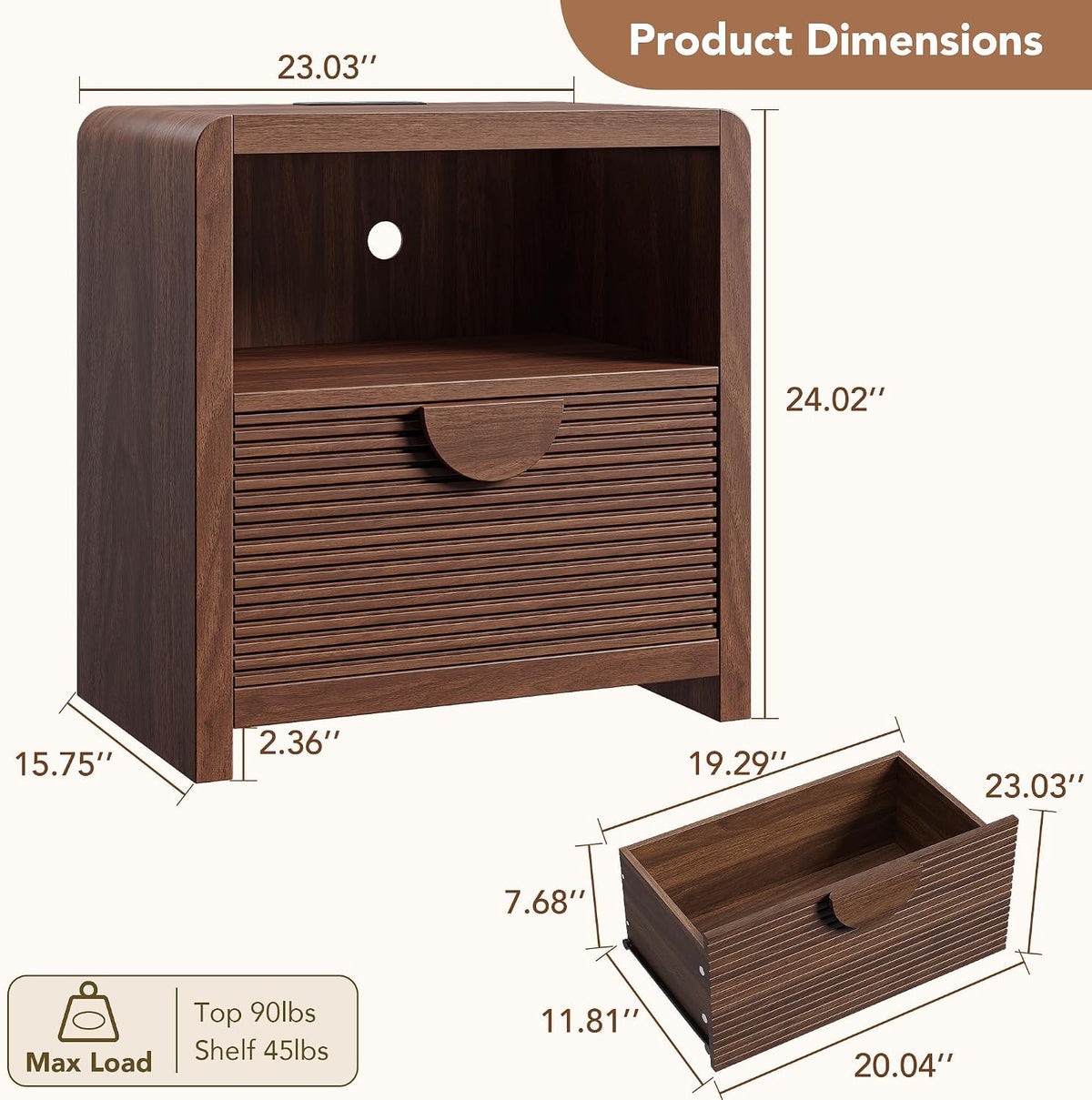 Brielle nightstand set of 2 – view 2