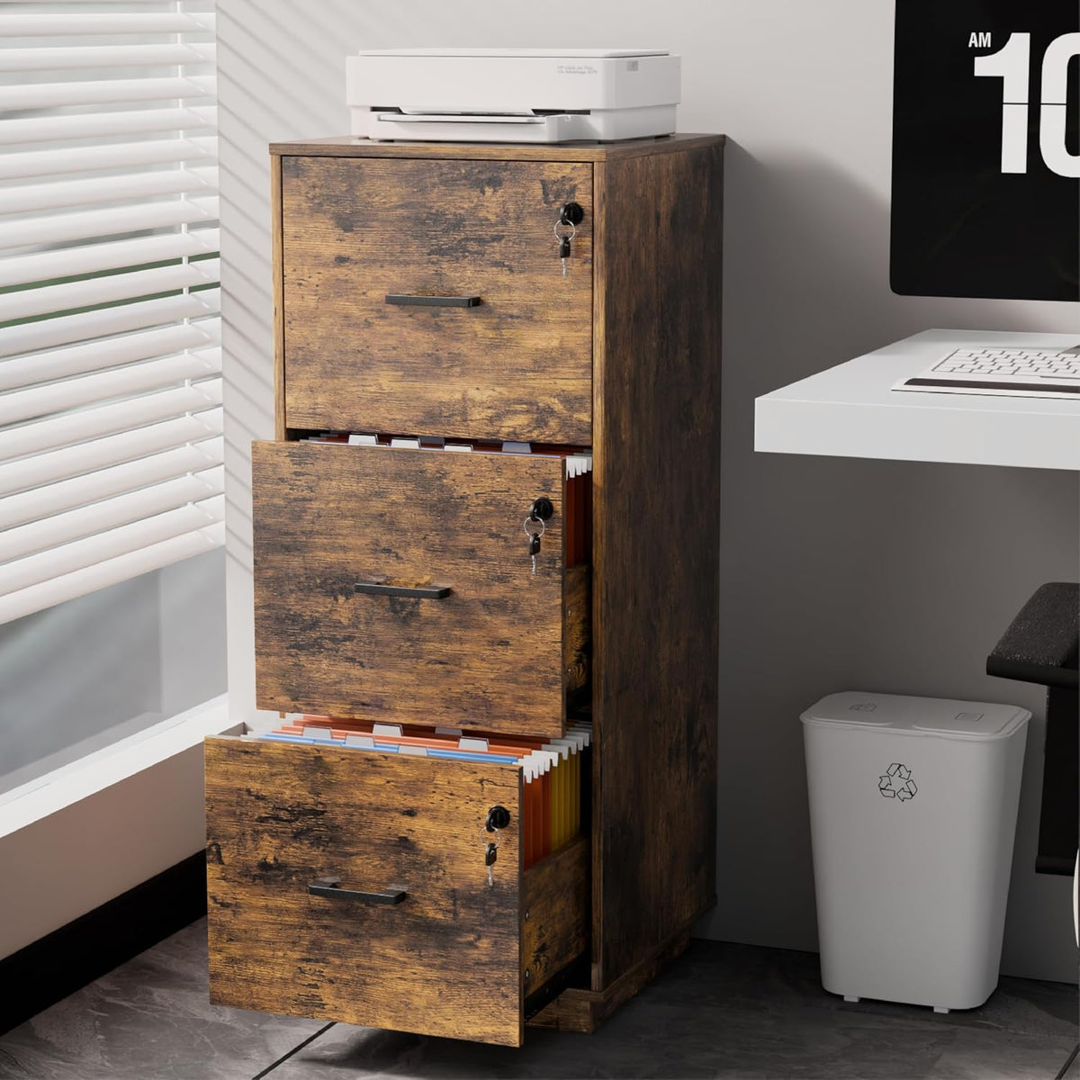 Faye Lockable 3 Drawer Vertical File Cabinet
