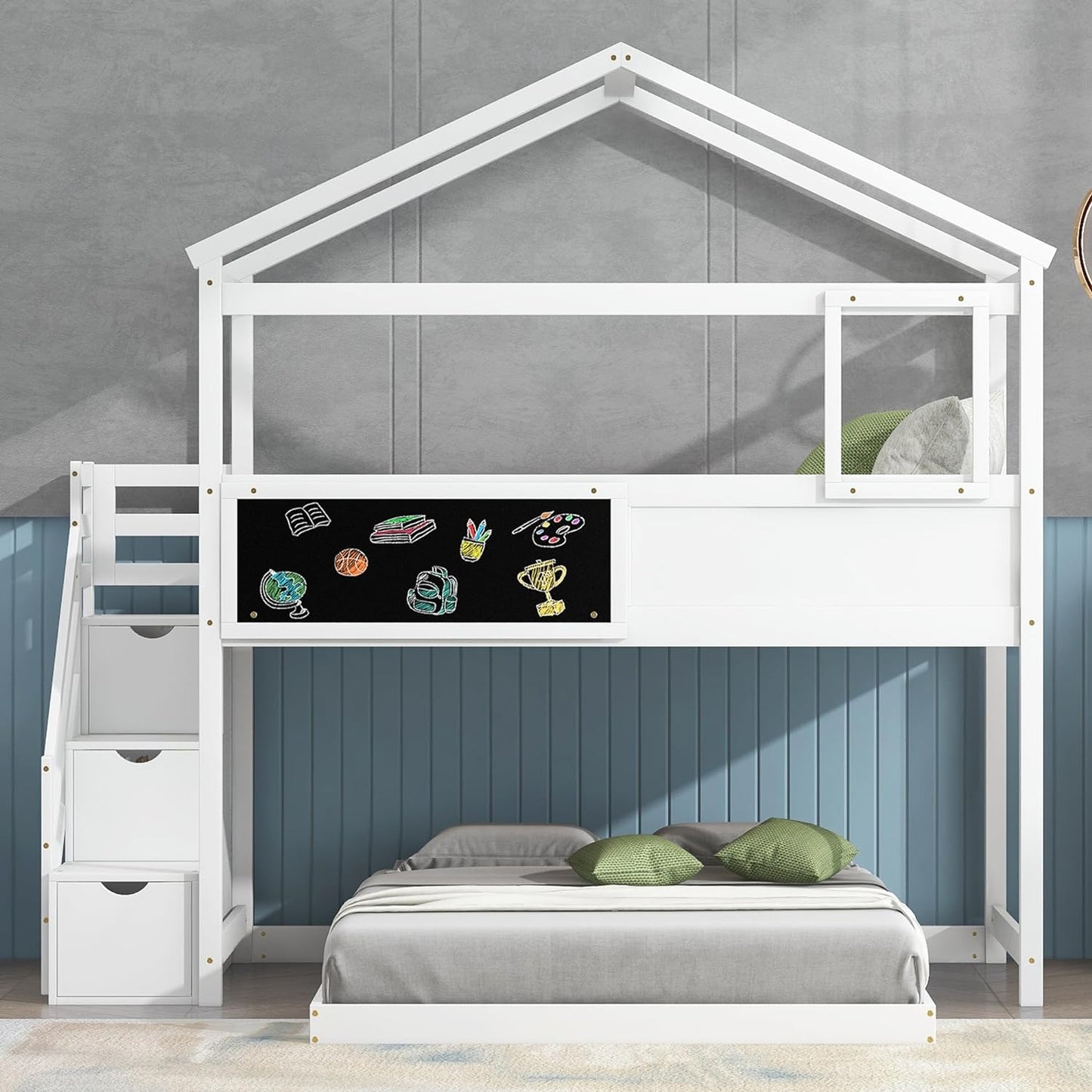 Lyra Twin Over Full Kids Bunk Bed With Stairs