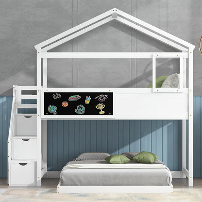 Lyra Twin Over Full Kids Bunk Bed With Stairs