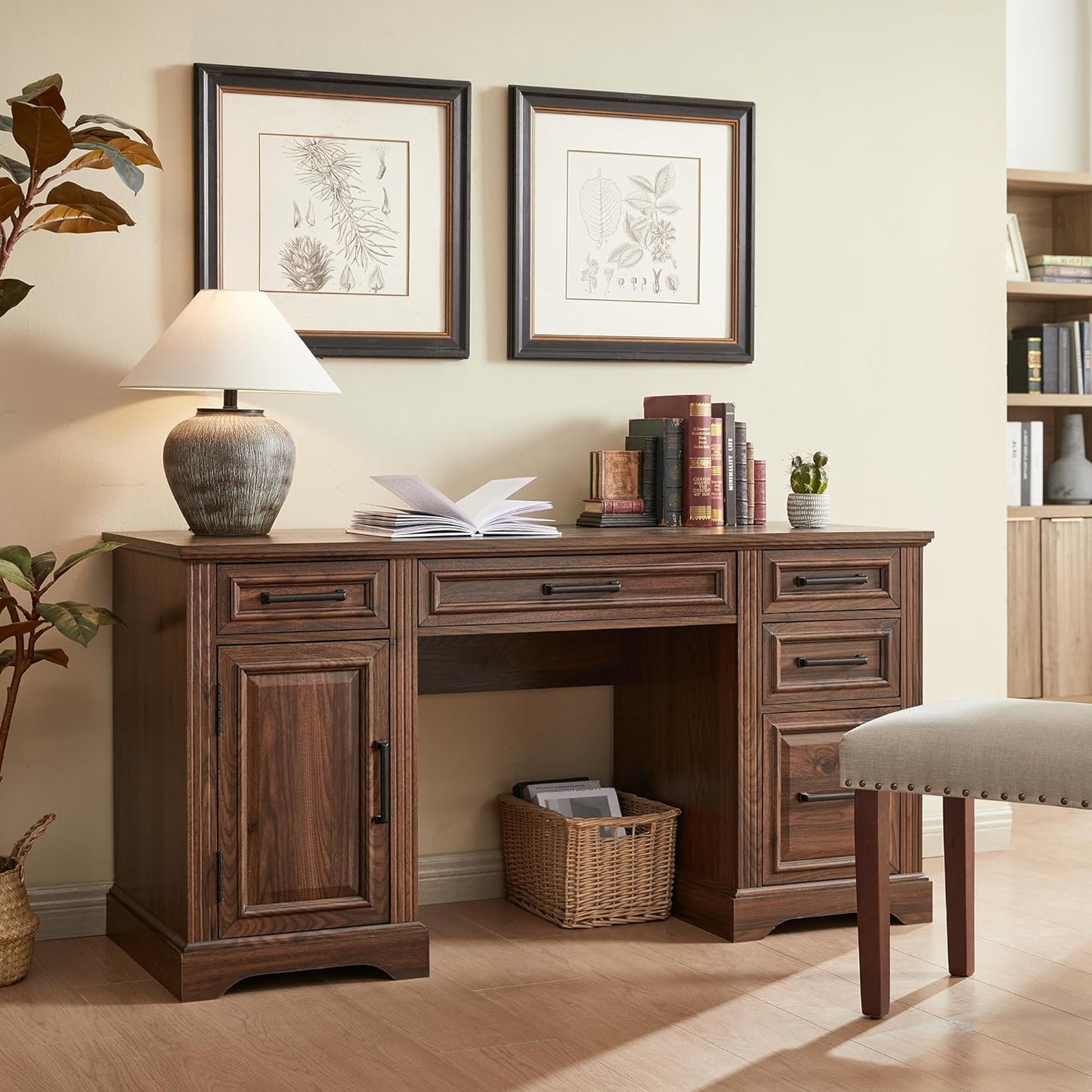 Ines Farmhouse Executive Office Desk