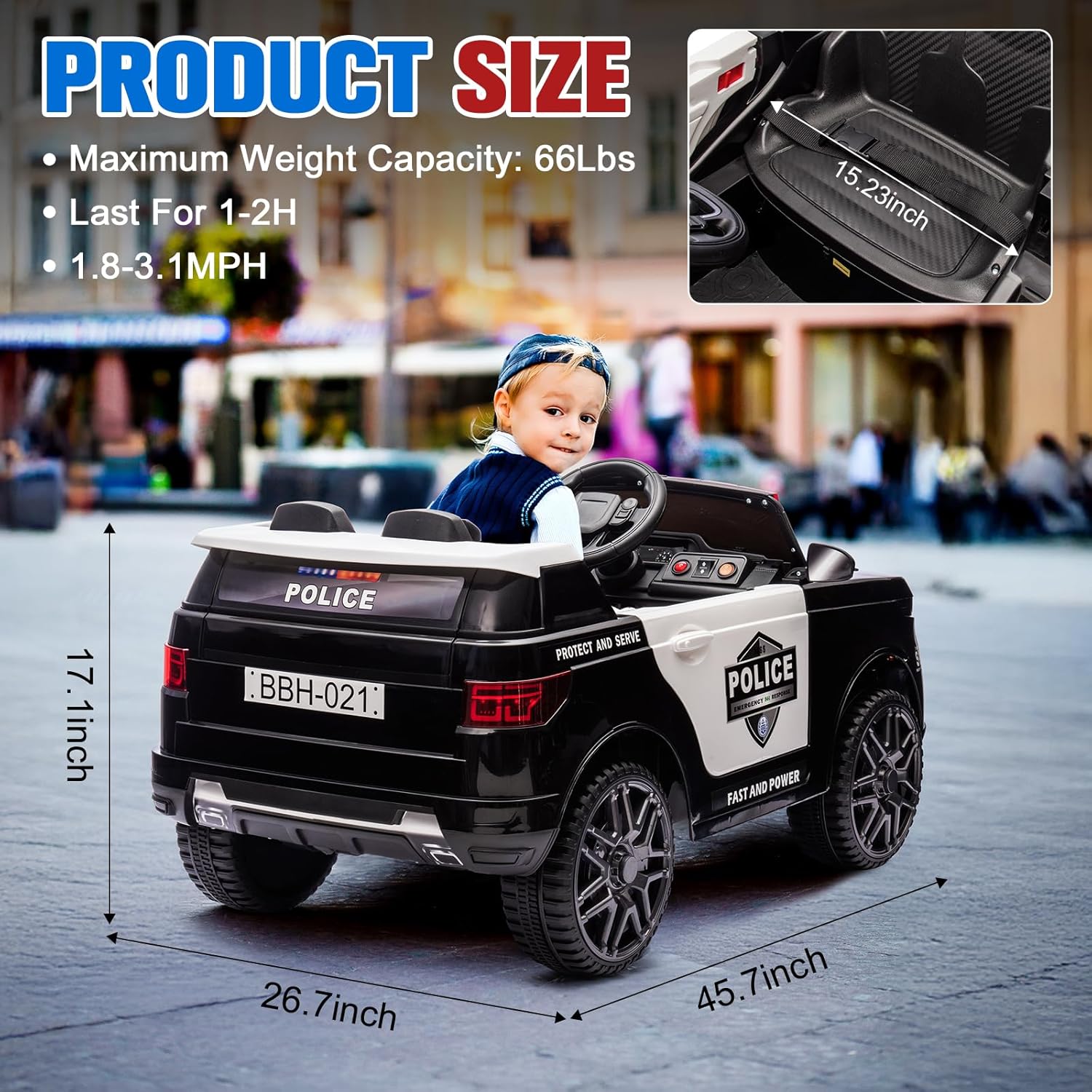 12V Police Car with Remote Control - Canva Home