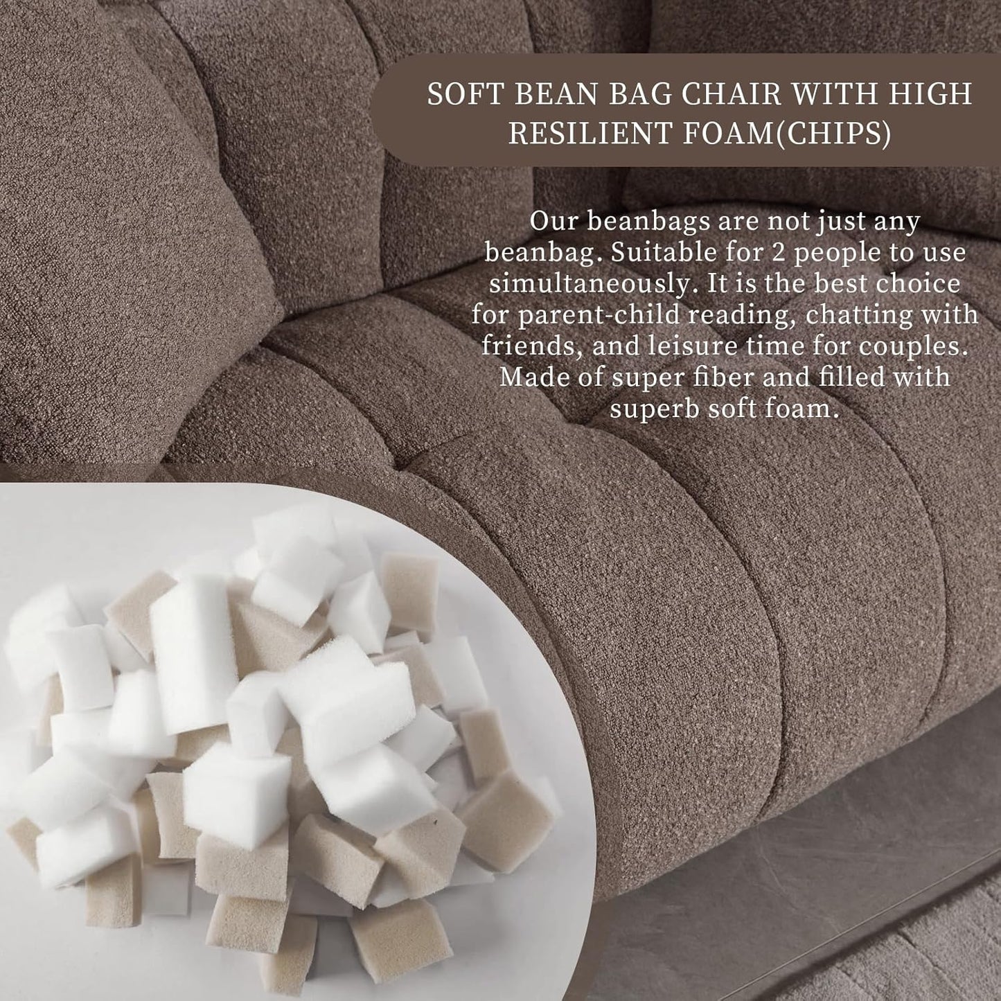 Ella Bean Bag Loveseat Sofa Couch