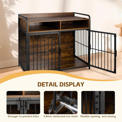 Faye Rustic Large Dog Crates Furniture