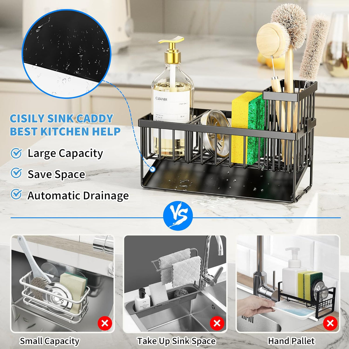 Daisy Cisily Sink Caddy Sponge Holder