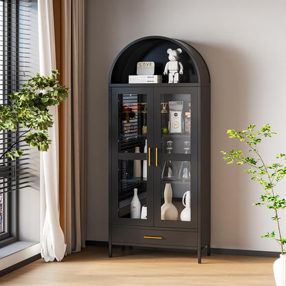 Fleur Black Arched Storage Display Cabinet