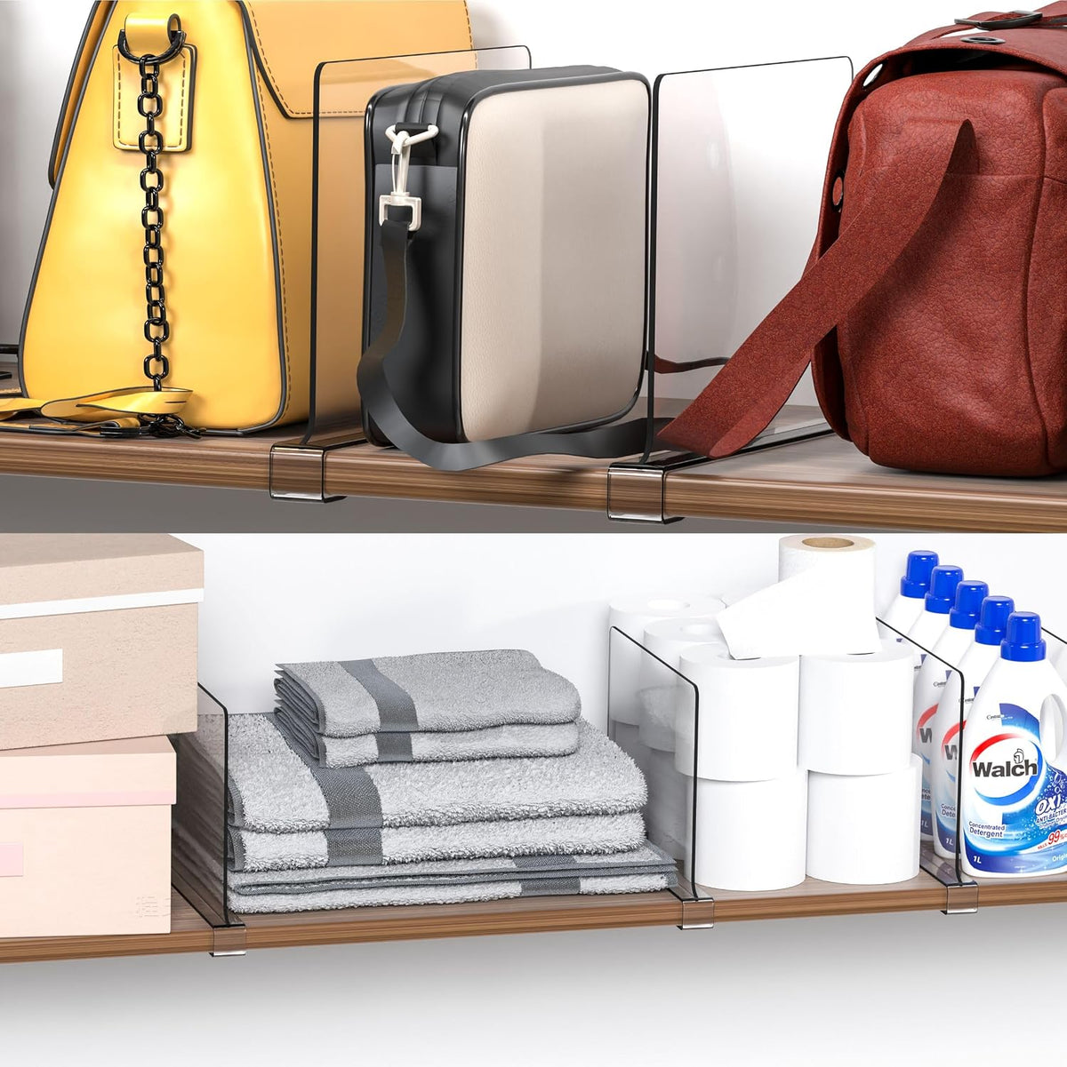 Indie Acrylic Closet Shelf Dividers 6-Pack