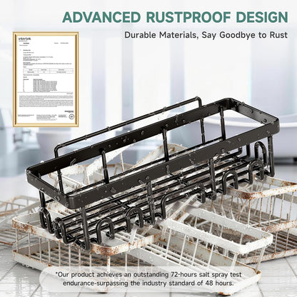 Lola Adhesive Shower Caddy 6-Pack Black
