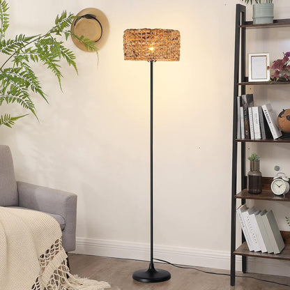 Lotus Rattan Living Room Floor Lamp