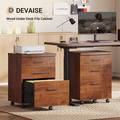 Dina Rolling 3 Drawer Under Desk File Cabinet