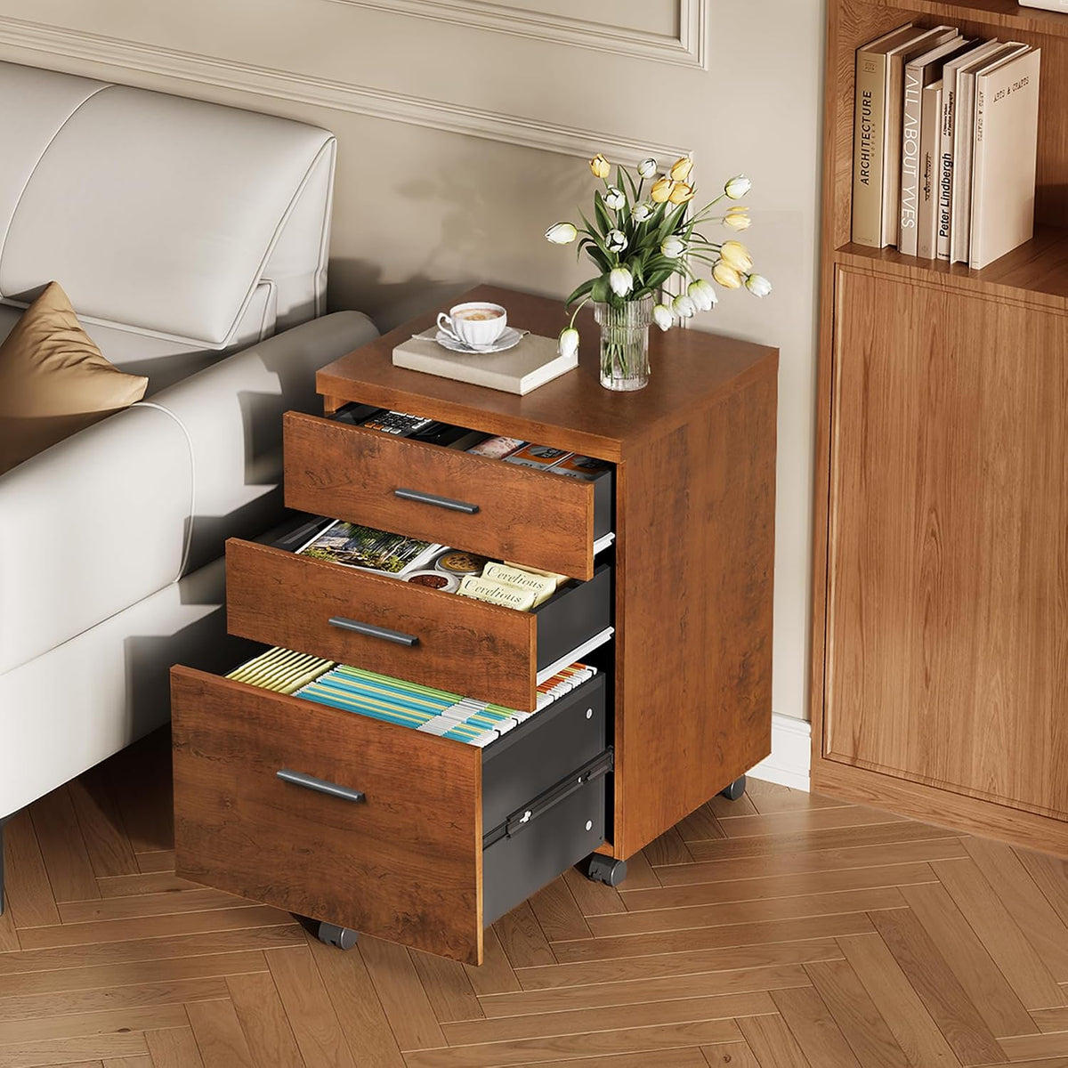 Dina Rolling 3 Drawer Under Desk File Cabinet