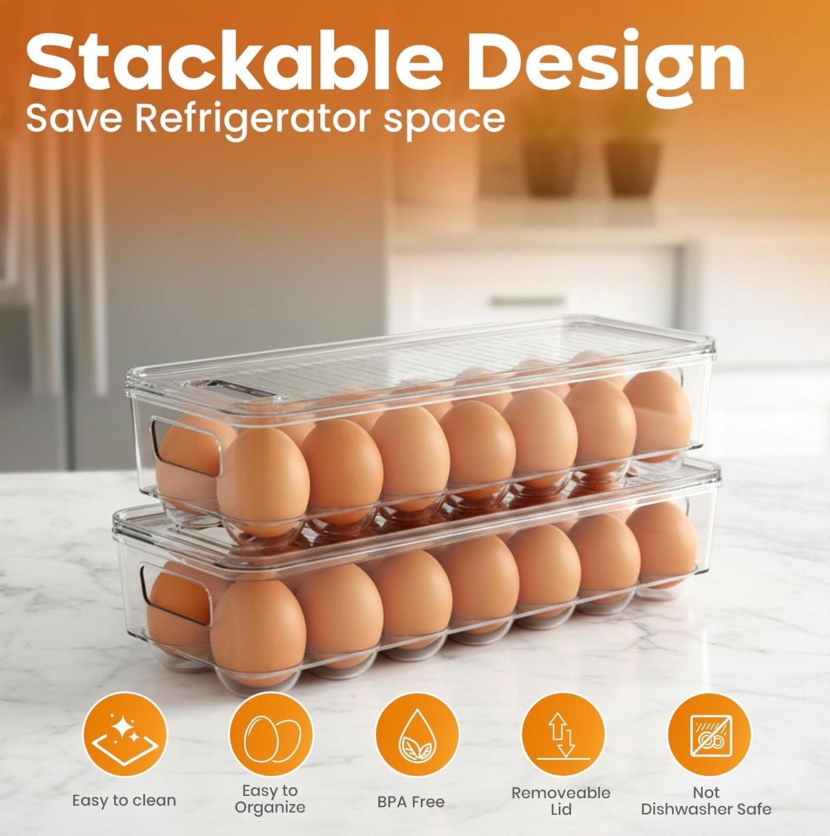 Joan Utopia Home Stackable Egg Holder (2-Pack)