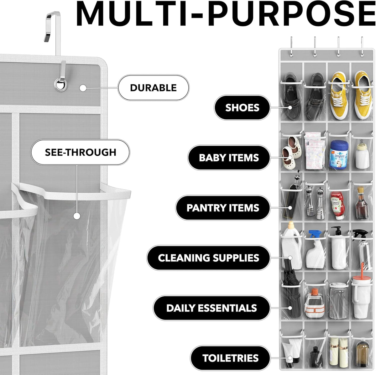 Gwen 24-Pocket Over-Door Shoe Organizer