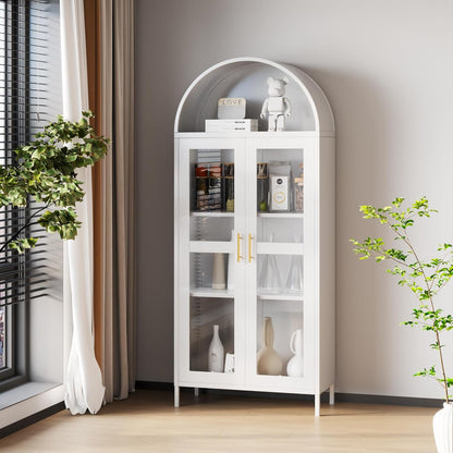 Halle White Arched Storage Display Cabinet