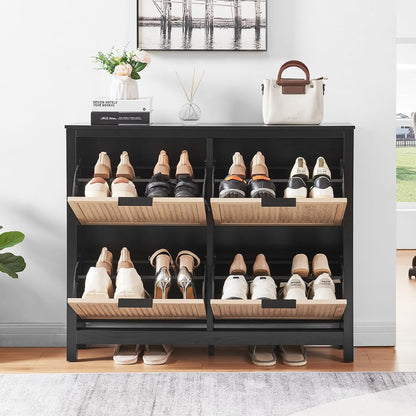 Vivienne Narrow 4 Flip Drawer Shoe Cabinet