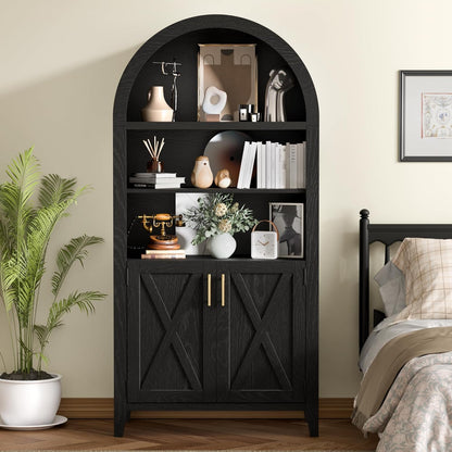 Mia Black Arched Storage Display Cabinet