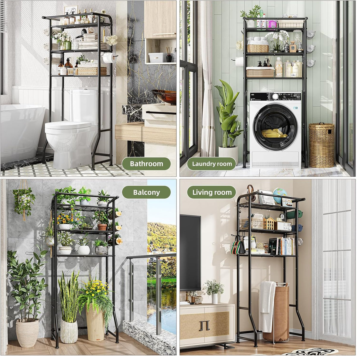 Poppy Over-Toilet Storage Cabinet 3-Tier