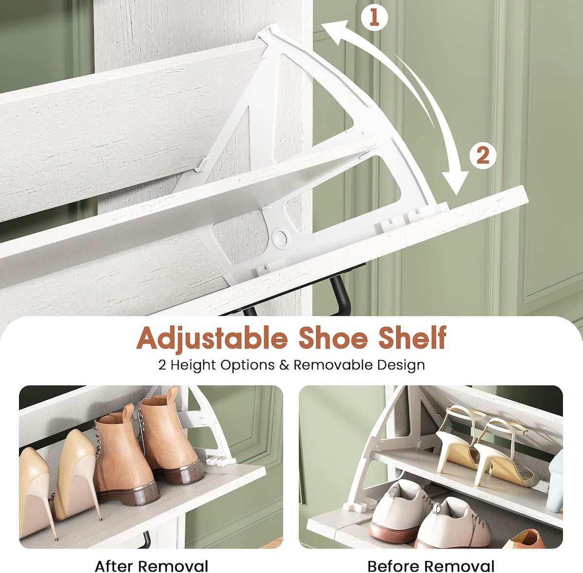 Esme Slim Shoe Cabinet with 4 Flip Drawers
