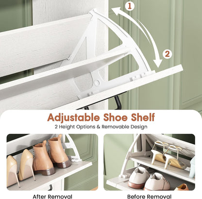 Esme Slim Shoe Cabinet with 4 Flip Drawers