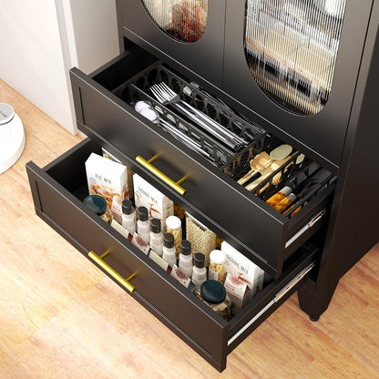 Tess Black Cabinet With Glass