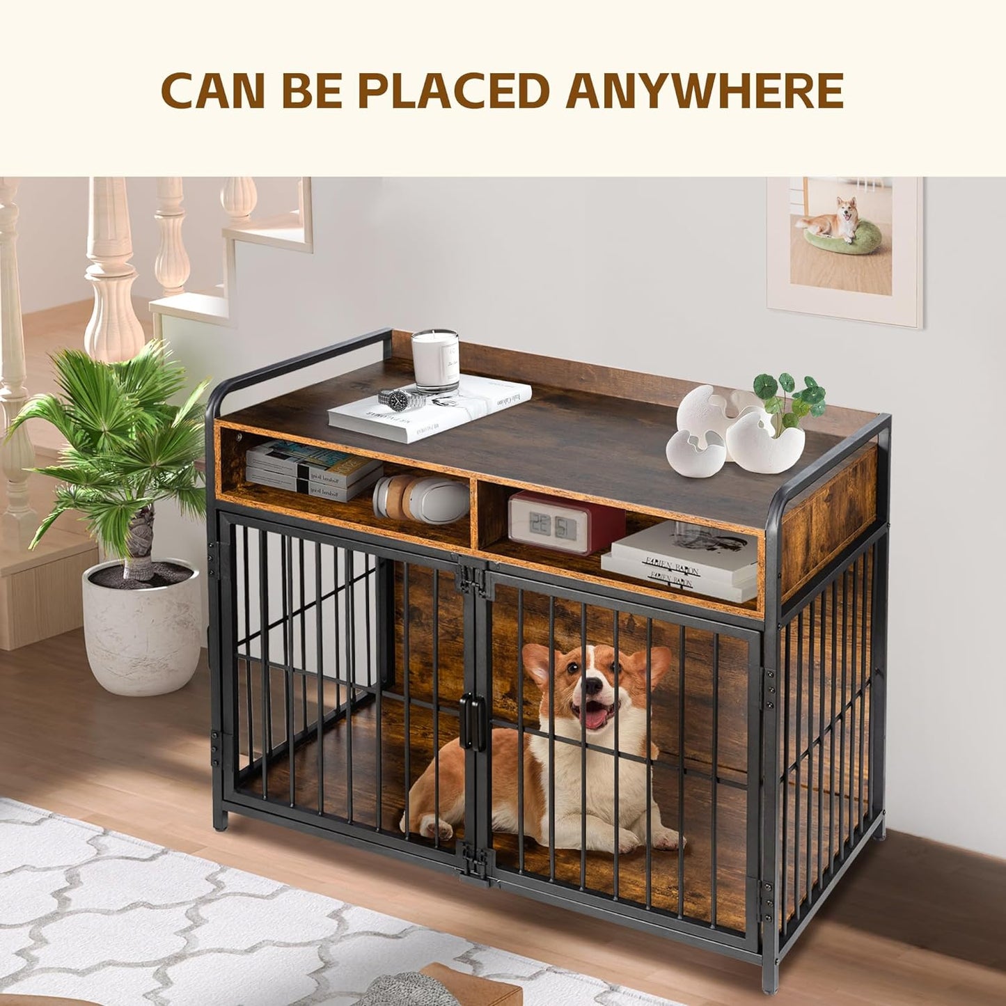 Faye Rustic Large Dog Crates Furniture