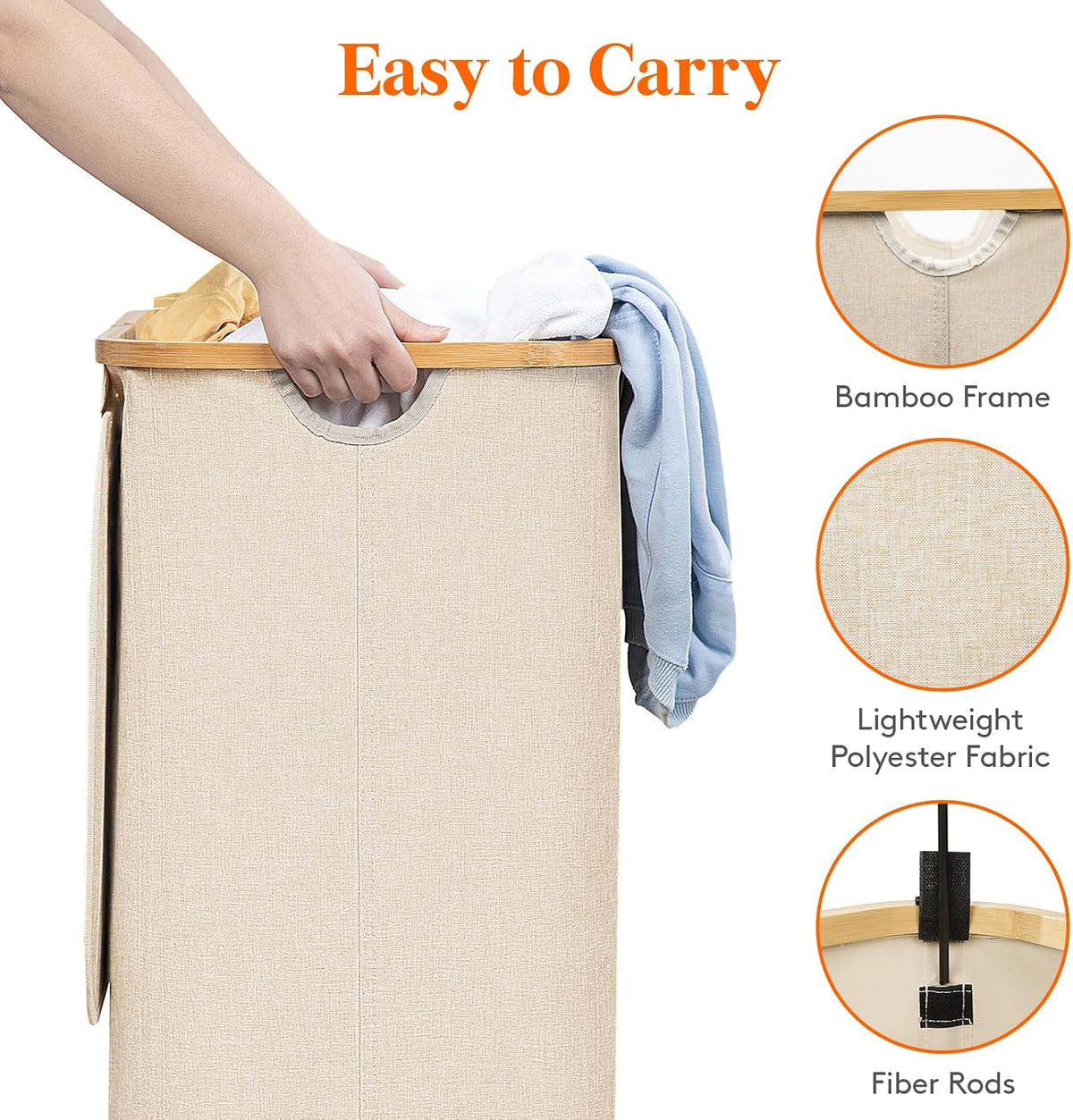 Opal 105L Laundry Hamper with Lid