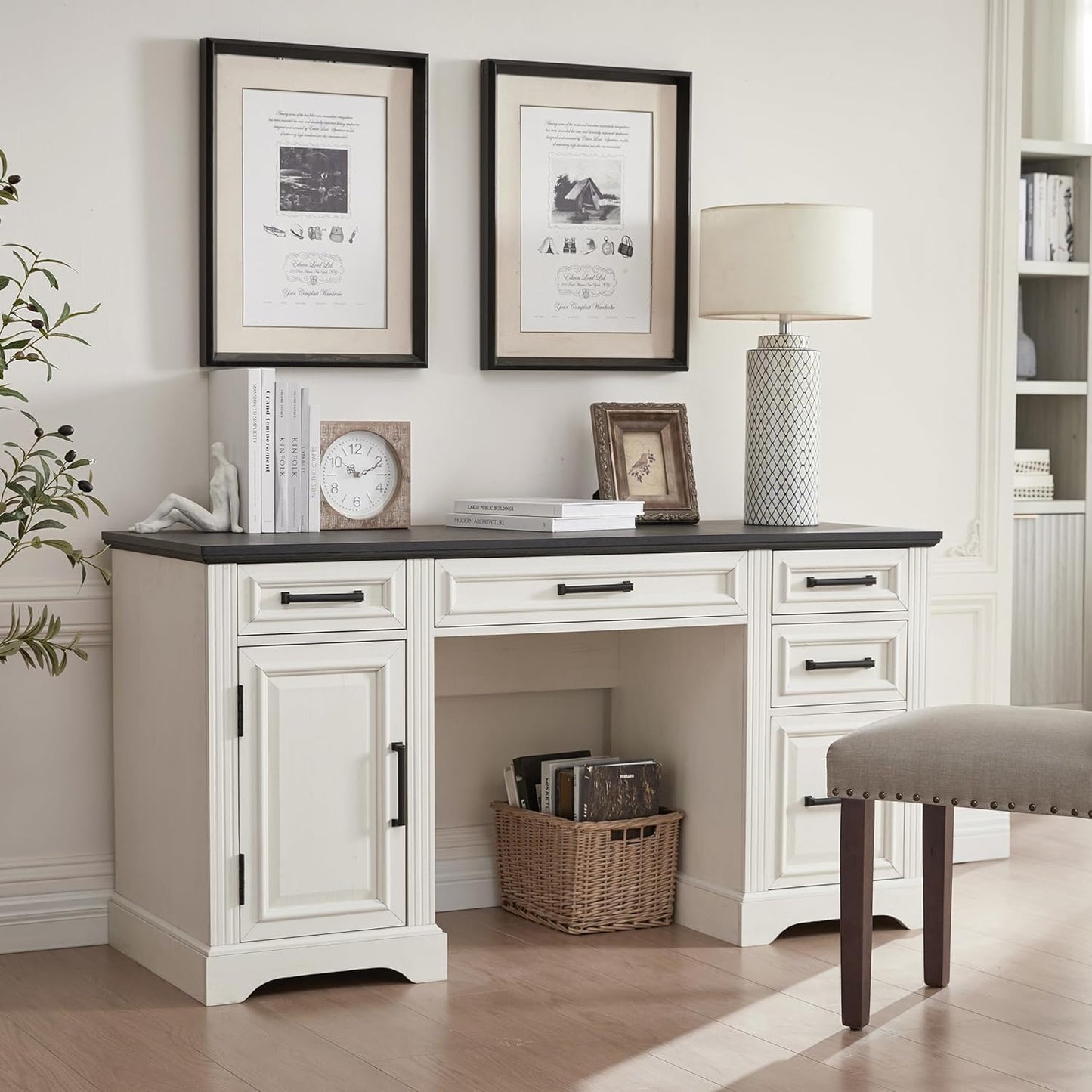 Ines Farmhouse Executive Office Desk