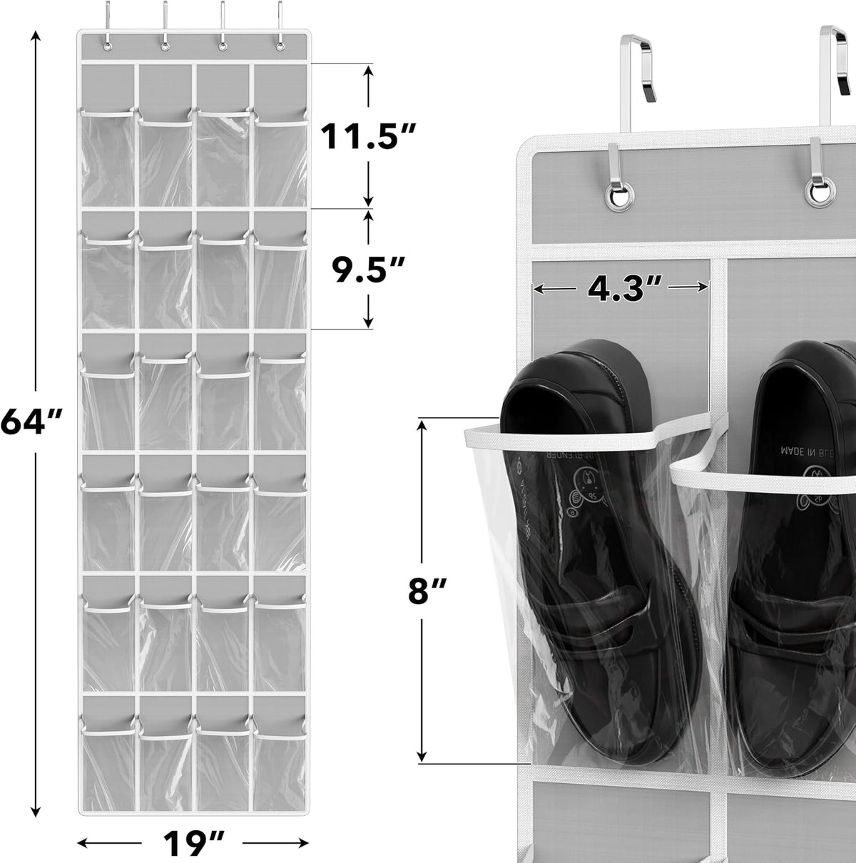 Gwen 24-Pocket Over-Door Shoe Organizer