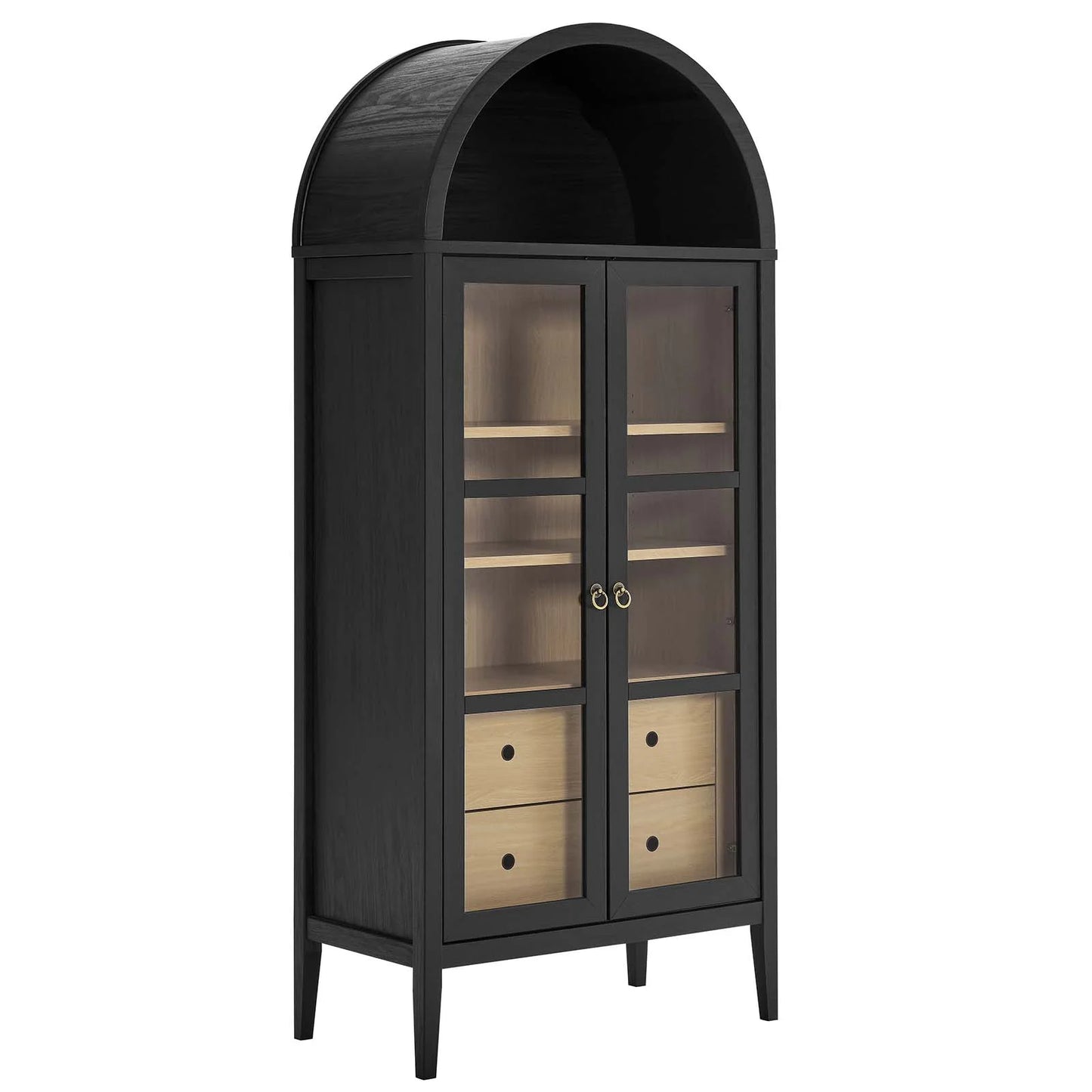 Coral Black Arched Storage Display Cabinet