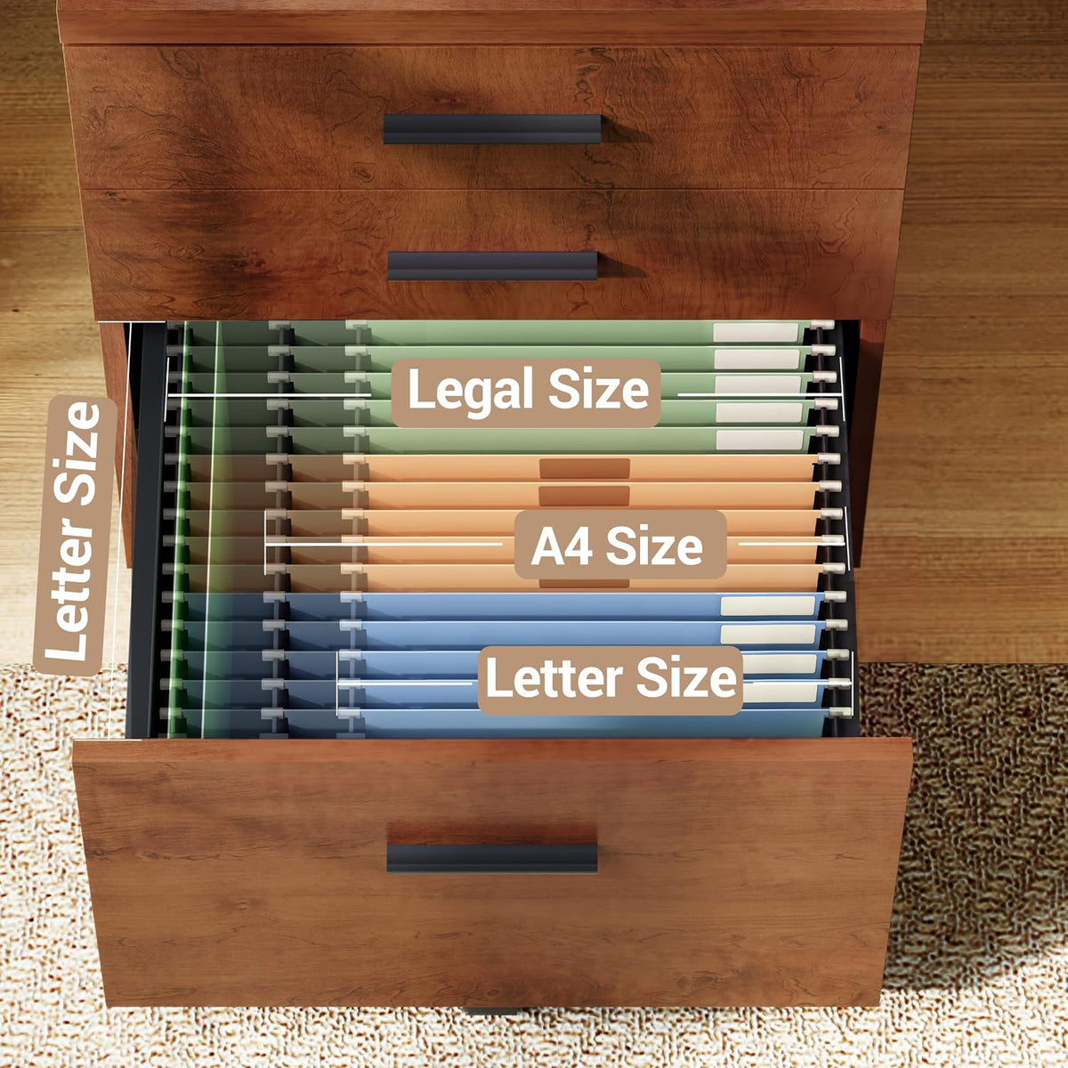 Dina Rolling 3 Drawer Under Desk File Cabinet