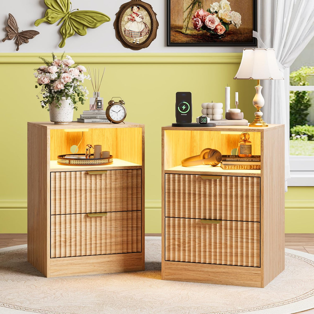 Lisette nightstand set of 2