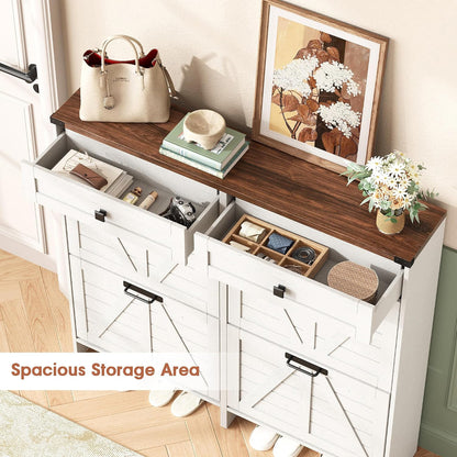 Esme Slim Shoe Cabinet with 4 Flip Drawers